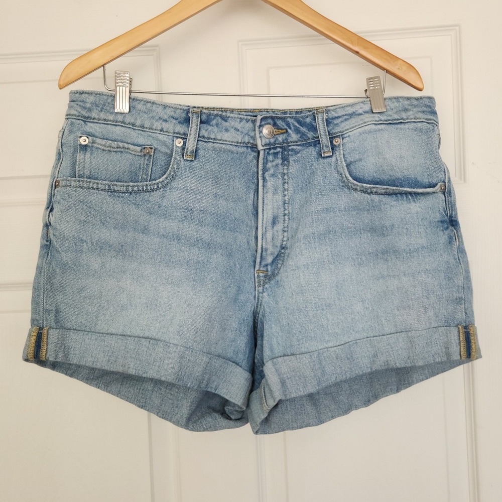 Free‎ Assembly Women's Y2K 80's 90's Washed Denim Cuffed Shorts Size 16